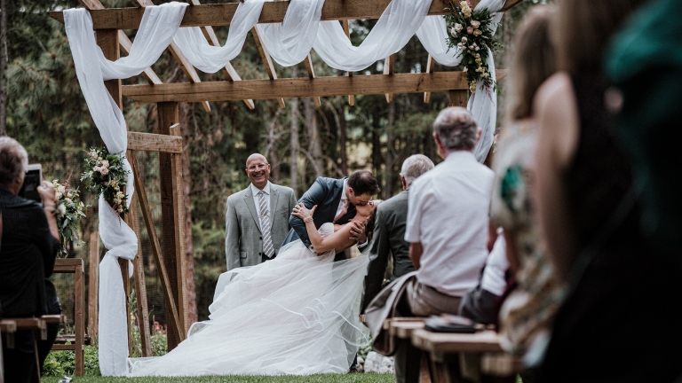 the kiss at wedding ceremony